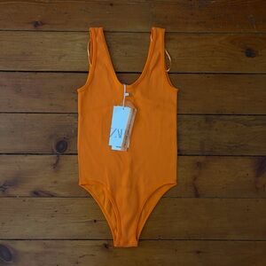 Zara Orange Bodysuit
